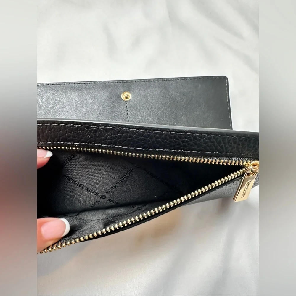 Michael Kors Reed Large Pebbled Leather Wallet (Black)